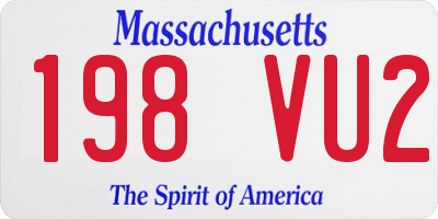 MA license plate 198VU2