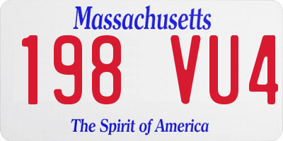MA license plate 198VU4