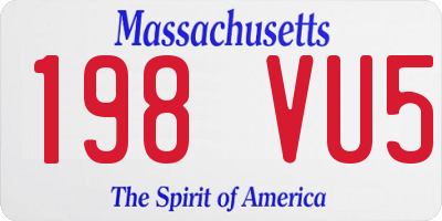 MA license plate 198VU5