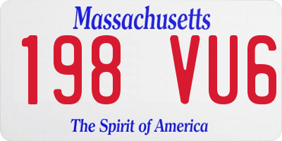 MA license plate 198VU6