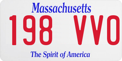 MA license plate 198VV0
