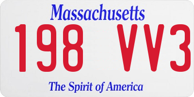 MA license plate 198VV3