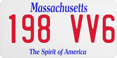 MA license plate 198VV6