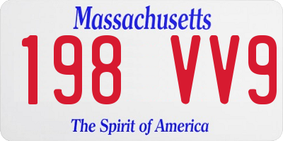 MA license plate 198VV9