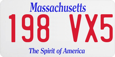 MA license plate 198VX5