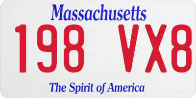 MA license plate 198VX8
