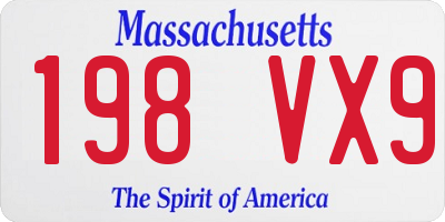 MA license plate 198VX9
