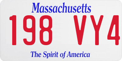 MA license plate 198VY4