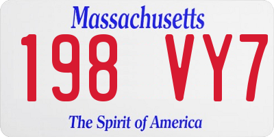 MA license plate 198VY7