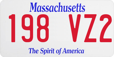 MA license plate 198VZ2