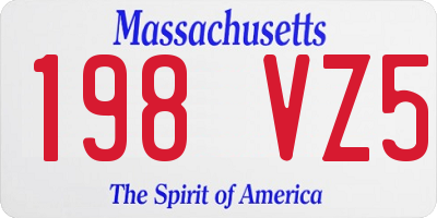 MA license plate 198VZ5
