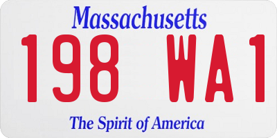 MA license plate 198WA1