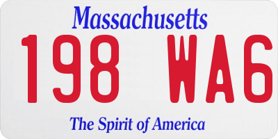 MA license plate 198WA6