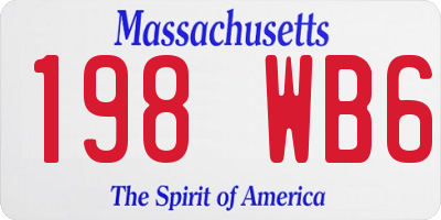 MA license plate 198WB6