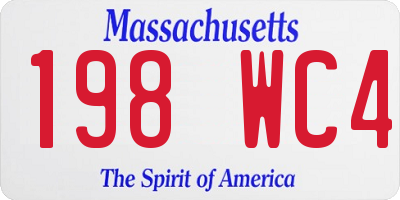 MA license plate 198WC4