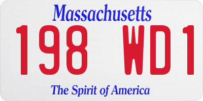 MA license plate 198WD1