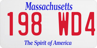 MA license plate 198WD4