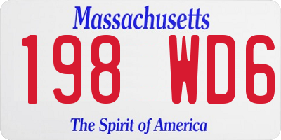 MA license plate 198WD6