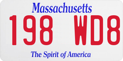 MA license plate 198WD8