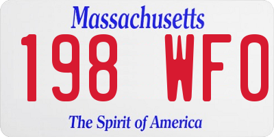 MA license plate 198WF0