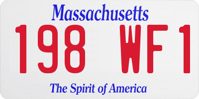 MA license plate 198WF1