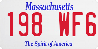 MA license plate 198WF6