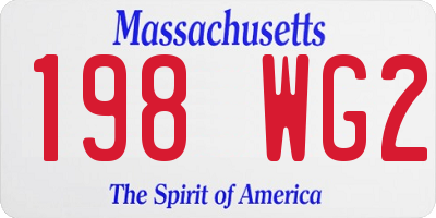 MA license plate 198WG2