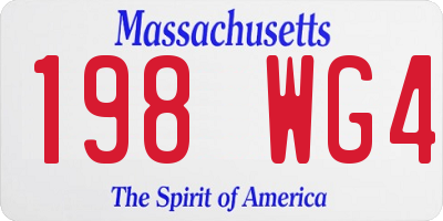 MA license plate 198WG4