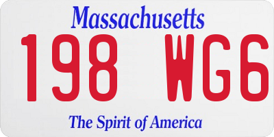 MA license plate 198WG6