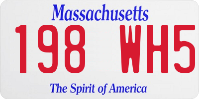 MA license plate 198WH5