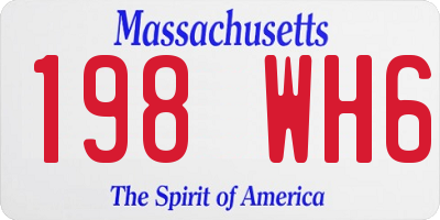 MA license plate 198WH6
