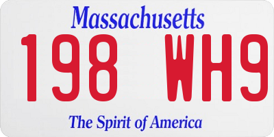 MA license plate 198WH9