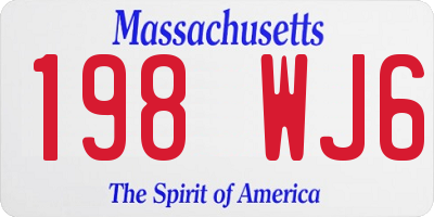 MA license plate 198WJ6