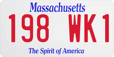 MA license plate 198WK1