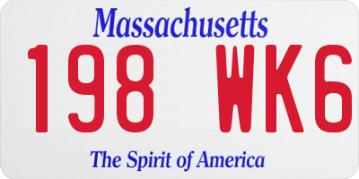 MA license plate 198WK6