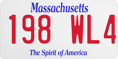 MA license plate 198WL4