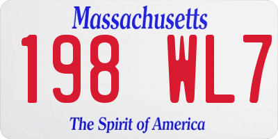 MA license plate 198WL7