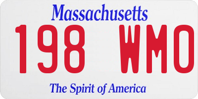 MA license plate 198WM0