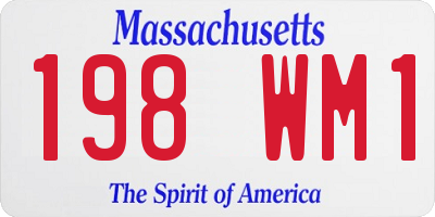 MA license plate 198WM1