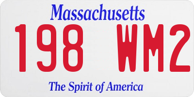 MA license plate 198WM2