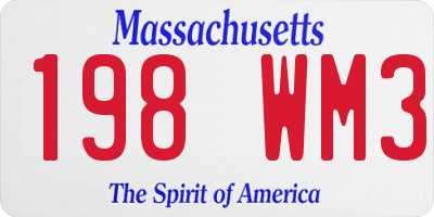 MA license plate 198WM3