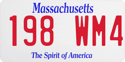 MA license plate 198WM4
