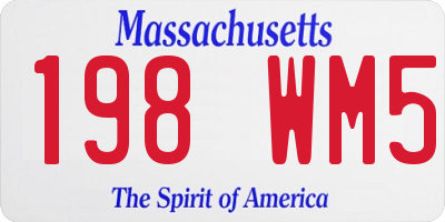 MA license plate 198WM5