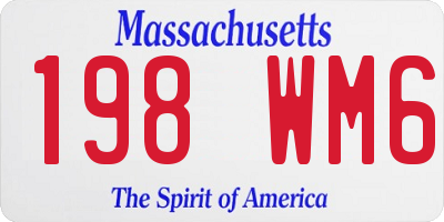 MA license plate 198WM6