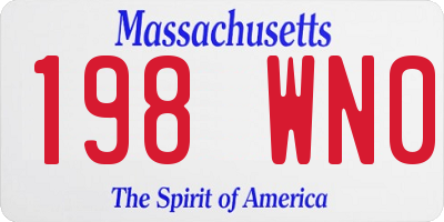 MA license plate 198WN0