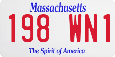 MA license plate 198WN1