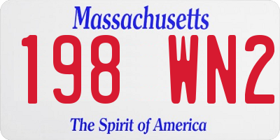 MA license plate 198WN2