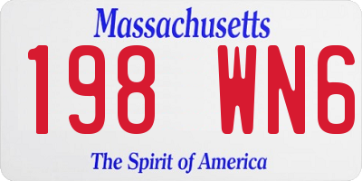 MA license plate 198WN6