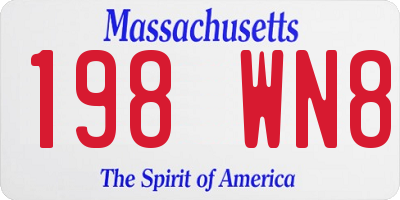 MA license plate 198WN8