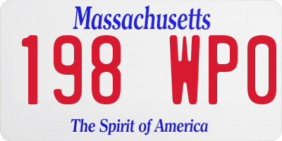 MA license plate 198WP0